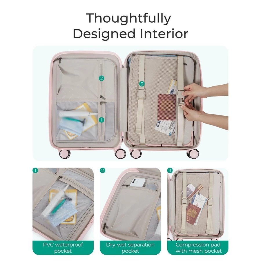 Airline-Approved 20" PC Hard Shell Spinner Luggage - Image 2